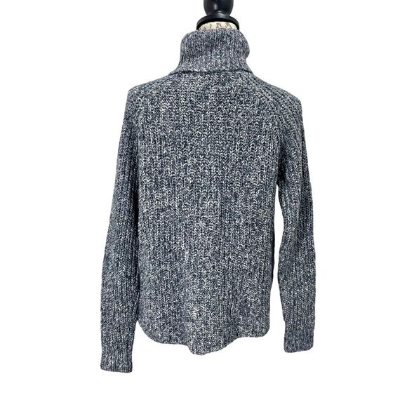 Abercrombie & Fitch Gray Marled Knit Chunky Turtleneck Sweater Size Medium - Picture 4 of 11